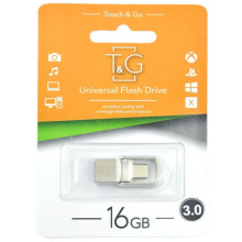 Флеш-накопитель T&G 104 Metal Series 2in1 USB 3.0 (USB-A/C) — 16GB – Серебряный