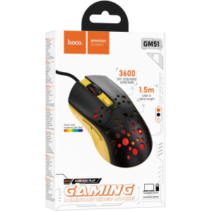Мышь проводная Hoco GM51 Sky Luminous – Черный
