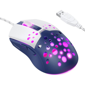 Мышь проводная Hoco GM51 Sky Luminous – Белый