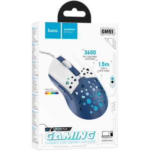 Мышь проводная Hoco GM51 Sky Luminous – Белый