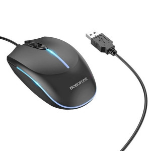Мышь проводная Borofone BG10 Soaring – Черный