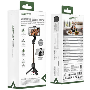 Монопод для селфі Acefast E43 трипод + знімний BT пульт – Чорний
