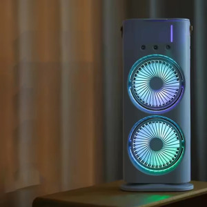 Настольный вентилятор F12 Spray Dual-Fan 2in1 с водяным охлаждением 1800mAh