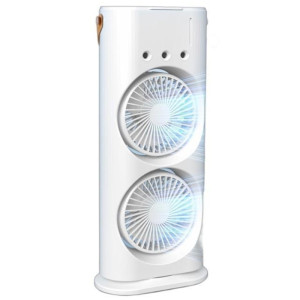 Настільний вентилятор F12 Spray Dual-Fan 2in1 з водяним охолодженням 1800mAh – Білий
