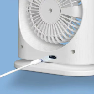 Настільний вентилятор F12 Spray Dual-Fan 2in1 з водяним охолодженням 1800mAh – Білий