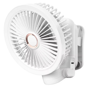 Портативный вентилятор GF12 с зажимом+LED 5400mAh – Белый