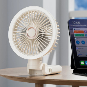 Портативный вентилятор GF12 с зажимом+LED 5400mAh – Белый