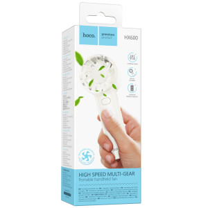 Портативный вентилятор Hoco HX600 handheld folding fan 1200 mAh – Белый