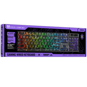 Клавиатура проводная Hoco GM701 Trofeo RGB (English Version) – Черный