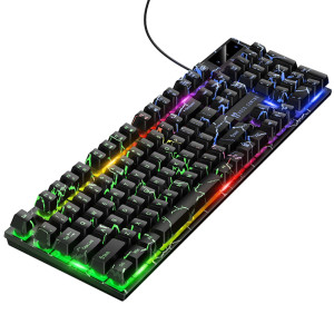 Клавиатура проводная Hoco GM701 Trofeo RGB (English Version) – Черный