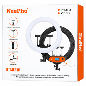 Кольцевая светодиодная LED лампа Neepho NP-18 – Черный