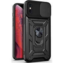 Ударостійкий чохол Camshield Serge Ring для Apple iPhone X / XS (5.8") (Чорний)