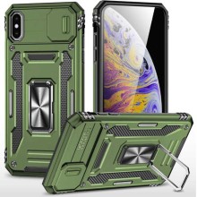 Ударостійкий чохол Camshield Army Ring для Apple iPhone X / XS (5.8") (Оливковий)