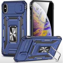 Ударостійкий чохол Camshield Army Ring для Apple iPhone X / XS (5.8") (Синій)