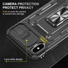 Ударостійкий чохол Camshield Army Ring для Apple iPhone X / XS (5.8") – Чорний