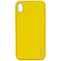 Кожаный чехол Xshield для Apple iPhone X / XS (5.8") – Желтый