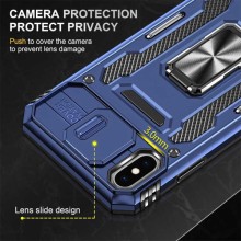 Ударостійкий чохол Camshield Army Ring для Apple iPhone X / XS (5.8") – Синій