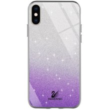 TPU+Glass чехол Swarovski для Apple iPhone X / XS (5.8&quot;) (Розовый)