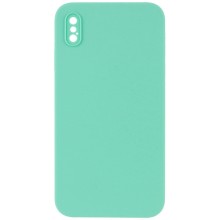 Silicone Case Square Full Camera Protective (AA) NOLOGO для Apple iPhone X / XS (5.8") – Бірюзовий