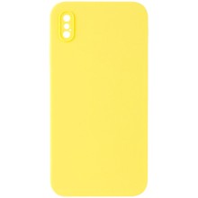 Silicone Case Square Full Camera Protective (AA) NOLOGO для Apple iPhone X / XS (5.8") – Жовтий