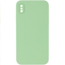 Silicone Case Square Full Camera Protective (AA) NOLOGO для Apple iPhone X / XS (5.8") – М'ятний