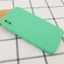 Silicone Case Square Full Camera Protective (AA) NOLOGO для Apple iPhone X / XS (5.8") – Зелений