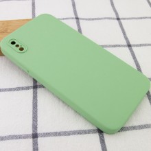 Silicone Case Square Full Camera Protective (AA) NOLOGO для Apple iPhone X / XS (5.8") – М'ятний