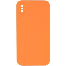 Silicone Case Square Full Camera Protective (AA) NOLOGO для Apple iPhone X / XS (5.8") – Помаранчевий