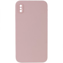 Silicone Case Square Full Camera Protective (AA) NOLOGO для Apple iPhone X / XS (5.8") – Рожевий