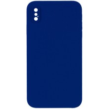 Silicone Case Square Full Camera Protective (AA) NOLOGO для Apple iPhone X / XS (5.8") – Синій