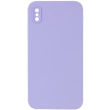 Silicone Case Square Full Camera Protective (AA) NOLOGO для Apple iPhone X / XS (5.8") – Бузковий