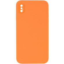 Чехол Silicone Case Square Full Camera Protective (AA) NOLOGO для Apple iPhone X / XS (5.8") – Оранжевый