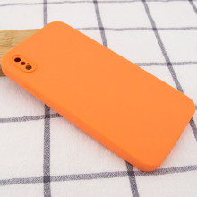 Чехол Silicone Case Square Full Camera Protective (AA) NOLOGO для Apple iPhone X / XS (5.8") – Оранжевый