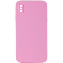 Чехол Silicone Case Square Full Camera Protective (AA) NOLOGO для Apple iPhone X / XS (5.8") – Розовый