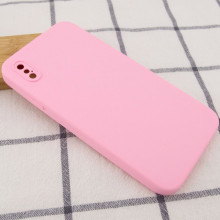 Чехол Silicone Case Square Full Camera Protective (AA) NOLOGO для Apple iPhone X / XS (5.8") – Розовый