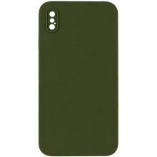 Чехол Silicone Case Square Full Camera Protective (AA) NOLOGO для Apple iPhone X / XS (5.8") – Зеленый