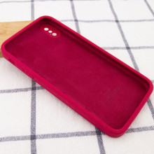 Чехол Silicone Case Square Full Camera Protective (AA) NOLOGO для Apple iPhone X / XS (5.8") – Красный