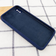 Чехол Silicone Case Square Full Camera Protective (AA) NOLOGO для Apple iPhone X / XS (5.8") – Темно-синий