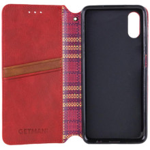Кожаный чехол-книжка GETMAN Cubic (PU) для Apple iPhone X / XS (5.8") – Красный