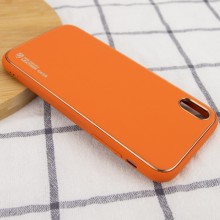 Кожаный чехол Xshield для Apple iPhone X / XS (5.8") – Оранжевый
