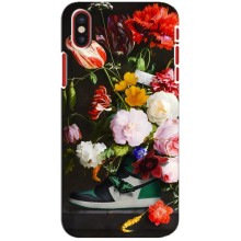 Бренднові Чохли для iPhone X - (PREMIUMPrint) (Nike цветы)