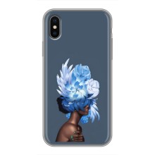 Чехлы (ART) Цветы на iPhone X (VPrint) (Цветы на голове)