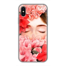 Чехлы (ART) Цветы на iPhone X (VPrint) (Глаза в цветах)