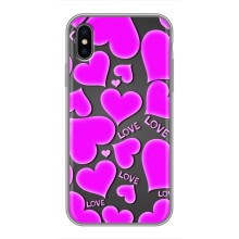 Чехлы для любимой на Епл X (VPrint) (Pink hearts)