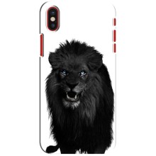 Чохли з картинкою животних iPhone X (Чорний ЛЕВ)