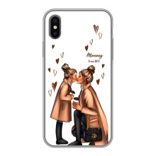 Чохол з друком для iPhone X - (Мама з дитинкою) (AlphaPrint) (Донька і мама)