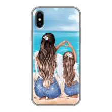 Чохол з друком для iPhone X - (Мама з дитинкою) (AlphaPrint) (Мама з донькою)