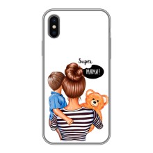Чохол з друком для iPhone X - (Мама з дитинкою) (AlphaPrint) (Мама з синочком)