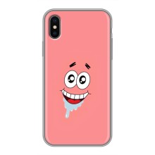 Чехлы с Патриком на iPhone X (Мордочка Патрика)