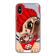 Чохли з собаками для iPhone X (VPrint) (Песик в шапці)